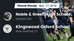 Recap: Noble & Greenough School vs. Kingswood Oxford School 2018