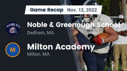 Recap: Noble & Greenough School vs. Milton Academy 2022