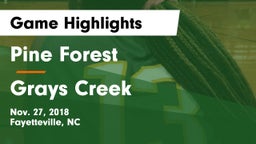 Pine Forest  vs Grays Creek  Game Highlights - Nov. 27, 2018