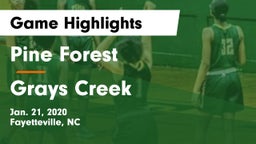 Pine Forest  vs Grays Creek  Game Highlights - Jan. 21, 2020