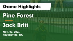 Pine Forest  vs Jack Britt  Game Highlights - Nov. 29, 2023