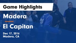 Madera  vs El Capitan  Game Highlights - Dec 17, 2016