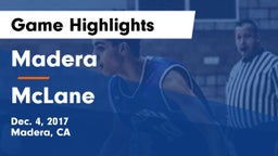 Madera  vs McLane  Game Highlights - Dec. 4, 2017