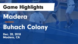 Madera  vs Buhach Colony  Game Highlights - Dec. 20, 2018