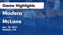 Madera  vs McLane Game Highlights - Dec. 20, 2019