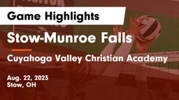 Stow-Munroe Falls  vs Cuyahoga Valley Christian Academy  Game Highlights - Aug. 22, 2023