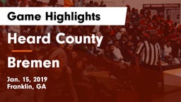 Heard County  vs Bremen  Game Highlights - Jan. 15, 2019