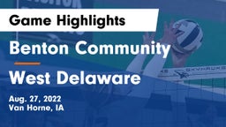 Benton Community vs West Delaware  Game Highlights - Aug. 27, 2022