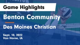Benton Community vs Des Moines Christian  Game Highlights - Sept. 10, 2022
