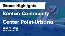 Benton Community vs Center Point-Urbana  Game Highlights - Sept. 15, 2022