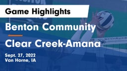 Benton Community vs Clear Creek-Amana Game Highlights - Sept. 27, 2022