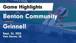 Benton Community vs Grinnell  Game Highlights - Sept. 26, 2022