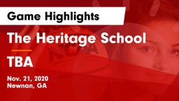 The Heritage School vs TBA Game Highlights - Nov. 21, 2020