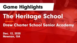 The Heritage School vs Drew Charter School Senior Academy  Game Highlights - Dec. 12, 2020