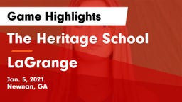 The Heritage School vs LaGrange  Game Highlights - Jan. 5, 2021
