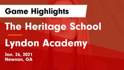 The Heritage School vs Lyndon Academy Game Highlights - Jan. 26, 2021