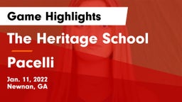The Heritage School vs Pacelli  Game Highlights - Jan. 11, 2022
