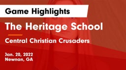 The Heritage School vs Central Christian Crusaders Game Highlights - Jan. 20, 2022