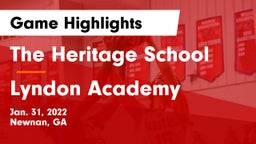 The Heritage School vs Lyndon Academy Game Highlights - Jan. 31, 2022
