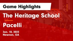 The Heritage School vs Pacelli  Game Highlights - Jan. 18, 2023