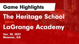 The Heritage School vs LaGrange Academy  Game Highlights - Jan. 30, 2023