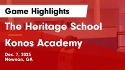 The Heritage School vs Konos Academy Game Highlights - Dec. 7, 2023
