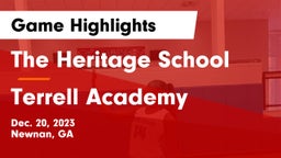 The Heritage School vs Terrell Academy  Game Highlights - Dec. 20, 2023