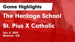 The Heritage School vs St. Pius X Catholic  Game Highlights - Jan. 6, 2024