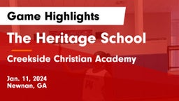 The Heritage School vs Creekside Christian Academy Game Highlights - Jan. 11, 2024