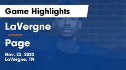 LaVergne  vs Page  Game Highlights - Nov. 23, 2020