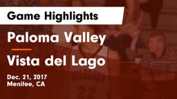 Paloma Valley  vs Vista del Lago  Game Highlights - Dec. 21, 2017