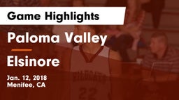 Paloma Valley  vs Elsinore  Game Highlights - Jan. 12, 2018