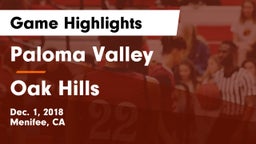 Paloma Valley  vs Oak Hills  Game Highlights - Dec. 1, 2018