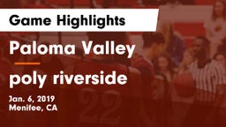 Paloma Valley  vs poly riverside Game Highlights - Jan. 6, 2019