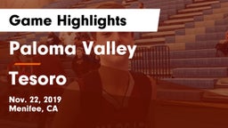 Paloma Valley  vs Tesoro  Game Highlights - Nov. 22, 2019