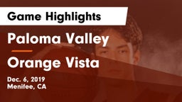 Paloma Valley  vs Orange Vista  Game Highlights - Dec. 6, 2019