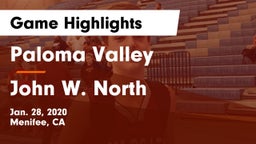 Paloma Valley  vs John W. North Game Highlights - Jan. 28, 2020