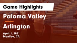 Paloma Valley  vs Arlington  Game Highlights - April 1, 2021