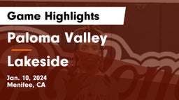 Paloma Valley  vs Lakeside  Game Highlights - Jan. 10, 2024
