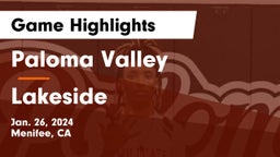 Paloma Valley  vs Lakeside  Game Highlights - Jan. 26, 2024