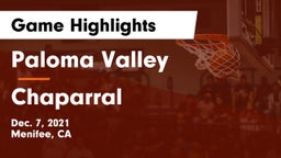 Paloma Valley  vs Chaparral Game Highlights - Dec. 7, 2021