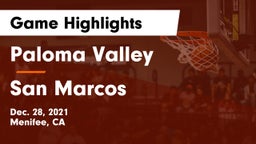 Paloma Valley  vs San Marcos Game Highlights - Dec. 28, 2021