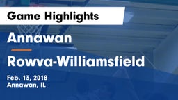 Annawan  vs Rowva-Williamsfield Game Highlights - Feb. 13, 2018