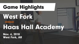 West Fork  vs Haas Hall Academy Game Highlights - Nov. 6, 2018