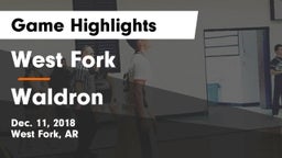 West Fork  vs Waldron Game Highlights - Dec. 11, 2018