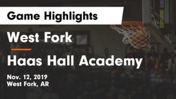 West Fork  vs Haas Hall Academy Game Highlights - Nov. 12, 2019