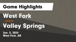 West Fork  vs Valley Springs  Game Highlights - Jan. 5, 2024