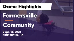 Farmersville  vs Community  Game Highlights - Sept. 16, 2022