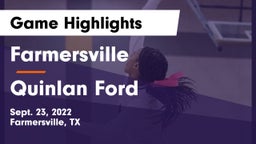Farmersville  vs Quinlan Ford  Game Highlights - Sept. 23, 2022