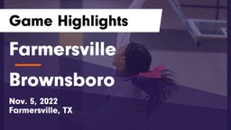 Farmersville  vs Brownsboro  Game Highlights - Nov. 5, 2022